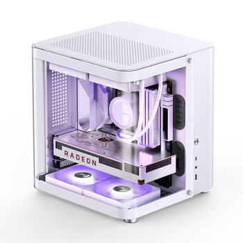 乔思伯(JONSBO) TK-1白色双曲面海景房MATX机箱(铝合金外壳/240冷排/ATX电源/Type-c Gen2 10Gbps+)