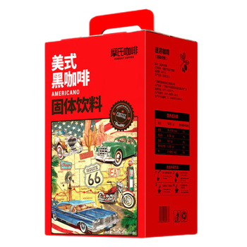 摩氏咖啡速溶美式黑咖啡0蔗糖0脂速溶运动健身犯困咖啡粉2g*100条