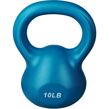 米客健身壶铃女性男士家用竞技浸塑壶铃球水壶哑铃提壶哑铃10磅蓝色