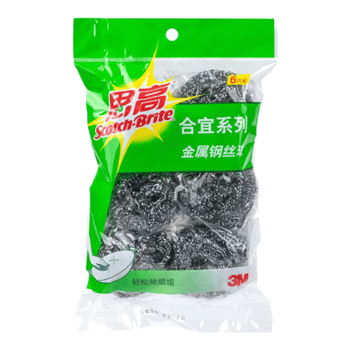 3M 思高 合宜系列金属钢丝球 超强洁净 6个装