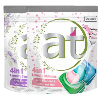 清可新4合1洗衣凝珠袋装四色 持久留香/20粒薰衣草+樱花袋装