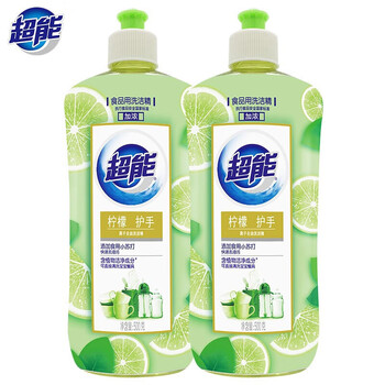 超能离子洗洁精食品级家用 柠檬护手 500g*2瓶