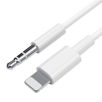 毕亚兹 lightning转3.5mm音频转接线 车载AUX音频线 苹果电脑手机耳机连接汽车车用音响音箱数据转换插头