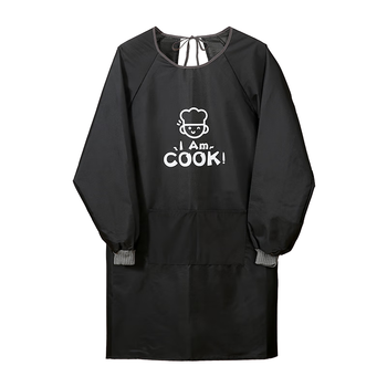 LYNN围裙厨房长袖罩衣防水防油污成人耐磨耐脏男女时尚家务围裙长袖