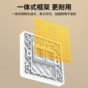 山泽 网线网口网络面板 通用超五/六/七类模块加厚86型面板 适用电脑房间网络插座 二位 WAN-02