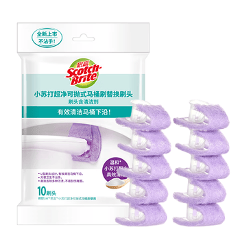 3M小苏打一次性马桶刷替换装家用卫生间厕所刷10只