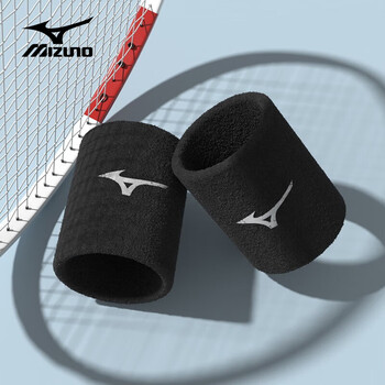 美津浓（MIZUNO）护腕男女运动健身篮球护手腕吸汗网球羽毛球防护装备B577黑色单只
