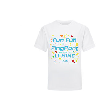 李宁（LI-NING）乒乓球服速干短袖儿童跑步运动服基础上衣T恤青少年 标准白 160