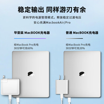 毕亚兹 苹果电脑充电器USB-C笔记本PD96W Type-C专用电源适配器线头MacBook Pro14英寸A2141 A2179 A2166