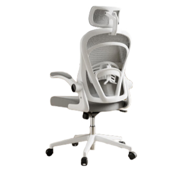 得力（deli）KF236家用办公椅 折叠学习椅 人体工学椅学生宿舍电竞椅 白