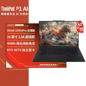 联想ThinkPad P1 Extreme 隐士 AI本 16英寸 3D建模设计笔记本 定制（Ultra9 64G 8T RTX4070）