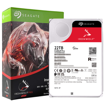 希捷（SEAGATE）NAS硬盘22TB 企业级 512MB 7200转 CMR垂直 SATA 希捷酷狼PRO 机械硬盘 550年负载 数据恢复服务