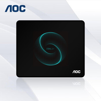 AOC全属性系列电竞游戏鼠标垫小号300*250*4mm加厚锁边办公键盘电脑书桌垫M112/93永恒黑色