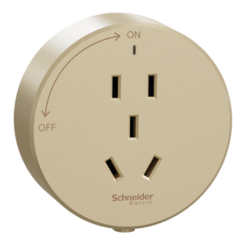 施耐德电气轨道插座可移动墙壁挂无线多功能电源搭配金/黑轨道五孔适配器金