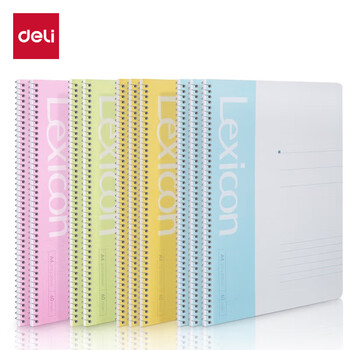 得力（deli）10本A4/60张螺旋装订本记事本软抄本笔记本子 7688-10