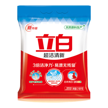 立白超洁清新无磷洗衣粉大袋4.23斤 家庭装低泡易漂 遇水不烫手