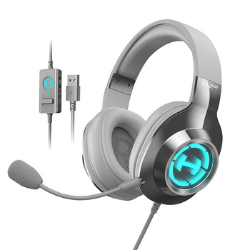 漫步者（EDIFIER）HECATE G2 Pro USB7.1声道深渊灯游戏耳机电竞耳麦头戴式有线电脑麦克风FPS吃鸡三角洲耳机 时空银