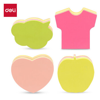 得力(deli)8本彩色异型便利贴彩色记事贴 可爱装扮功能/ 便签本/自粘式记事本  21506