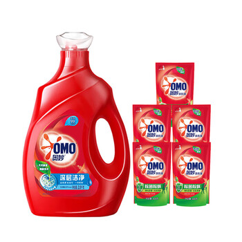奥妙（OMO）洗衣液 深层洁净2.8KG去污去渍+除菌除螨洗衣液400g*5 9.6斤装