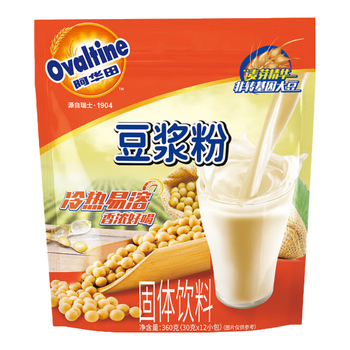 阿华田（Ovaltine）原味豆浆粉随身装360g（30g*12包）早餐非转基因大豆冷泡不结块