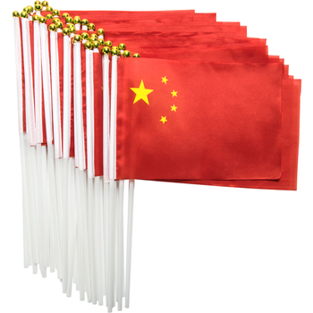 优和（UHOO）国庆手持旗小红旗手摇旗国旗小五星红旗小旗子带杆小旗杆 8号小国旗带杆（50面+50杆+32贴纸）6198