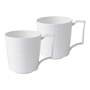 Wedgwood[11.11保价]意大利浮雕马克杯套装骨瓷对杯咖啡杯茶杯2个下午茶