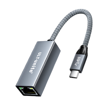 ULT-unite Type-c千兆有线网卡USB-C转RJ45外置网线转接头华为苹果Mac笔记本电脑手机直播扩展网口转换器