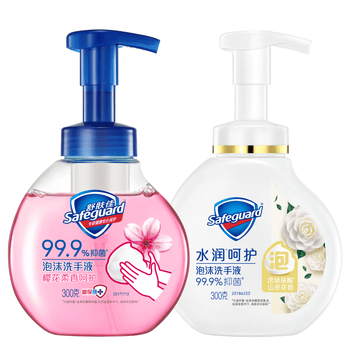 舒肤佳抑菌泡沫洗手液 山茶花香300g+樱花香300g 健康抑菌99.9%