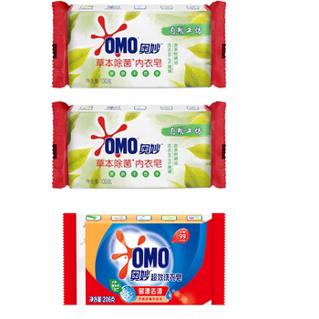 奥妙茶树内衣皂100g*2块+超效洗衣皂206g 新旧包装 亲肤杀菌
