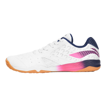 李宁（LI-NING）乒乓球鞋男女款专业防滑耐磨缓震运动鞋 林高远同款-白/蓝/粉 36