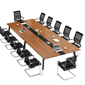 圣黎会议桌长桌洽谈培训桌组职员办公桌 3.5米会议桌+12把椅