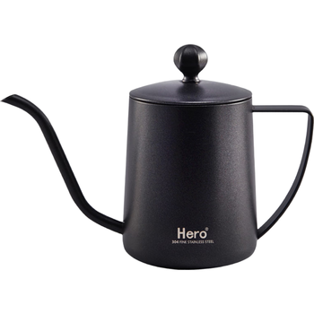Hero C03pro手冲壶挂耳咖啡壶304不锈钢长嘴壶细口壶家用350ml 带盖