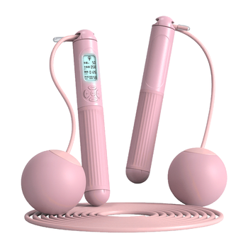 京东京造 大球无绳两用跳绳 计数成人负重减肥儿童中小学生中考专用 粉色