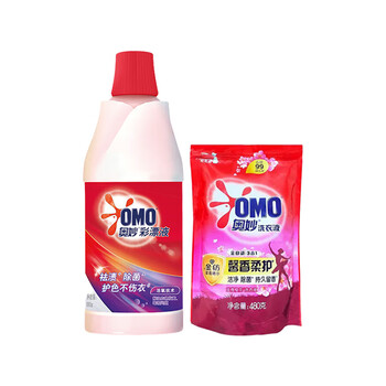 奥妙（OMO） 彩漂液680G+3合一洗衣液480g 去渍去异味 新旧包装随机发