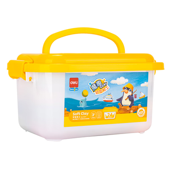 得力（deli）(deli)24色超轻粘土 宝宝柔软无味橡皮泥安心黏土 手工DIY工具箱易收纳儿童生日幼儿园开学礼物