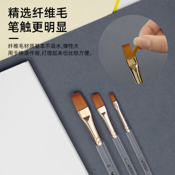 MAIRTINI水粉笔纤维毛尼龙画笔平头油画丙烯通用单支303-10