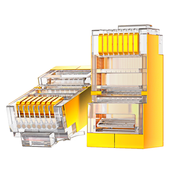 安普康（AMPCOM）超五类屏蔽FTP网线水晶头 RJ45电脑50U纯铜镀金8P8C超5类CAT5E百兆工程网络连接头100个AC5EB110TP