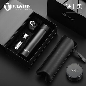 Vanow保温杯智能测温316不锈钢水杯子便携定制刻字泡茶杯教师节送老师
