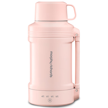 摩飞电器（Morphyrichards）电热水壶 便携式烧水壶 家用户外旅行1L大容量双层304不锈钢保温防烫旅行电水壶电热水杯MR6061粉