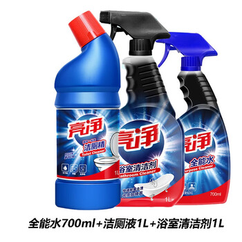 亮净 清洁组合家庭装【全能水700ml+洁厕液1L+浴室清洁剂1L】