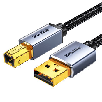 山泽 打印机数据连接线3米 USB2.0方口高速打印线 支持惠普佳能爱普生打印机A公对B公 铝合金LDY30