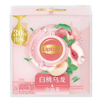 立顿白桃乌龙冷泡茶调味茶礼盒休闲下午水果茶10包32g