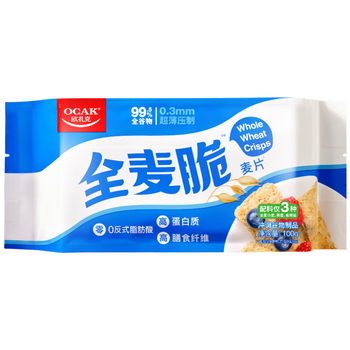 欧扎克谷物燕麦小麦全麦脆即食0反式脂肪酸麦片早餐搭配水果代餐100g