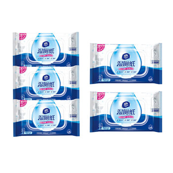 维达（Vinda）湿厕纸40片/包新旧包装自然无香私处抑菌擦屁股卫生纸*5包VW3410