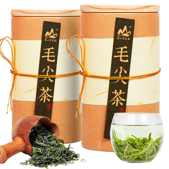 茗山生态茶 茶叶 毛尖绿茶新茶 春茶嫩芽 双罐装300g茶叶自己喝 京东自营