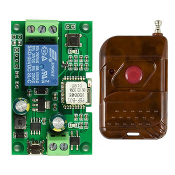 鑫凯辰  智能家居WIFI手机远程继电器控制遥控开关模块易微联APP门禁门锁单路5-24V+桃木遥控器