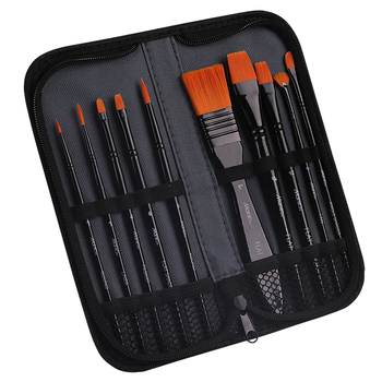 马利(Marie's)丙烯画笔套装 10支装尼龙画笔刷子勾线笔扇形笔排笔套装 学生考试儿童美术绘画笔套装 G1611 速写 马克笔绘画