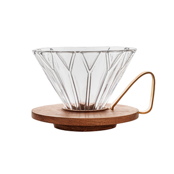 Hero菱镜胡桃木滤杯手冲咖啡过滤器滴滤分享壶日式复古咖啡滤杯