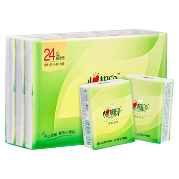 心相印手帕纸茶语丝享 超迷你4层6片*24包 纸巾便携
