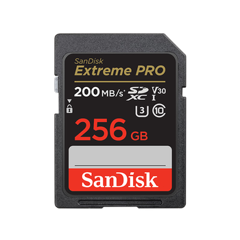 闪迪（SanDisk）256GB SD内存卡 4K V30 U3 C10 相机存储卡 读速200MB/s 写速140MB/s 微单/单反相机内存卡